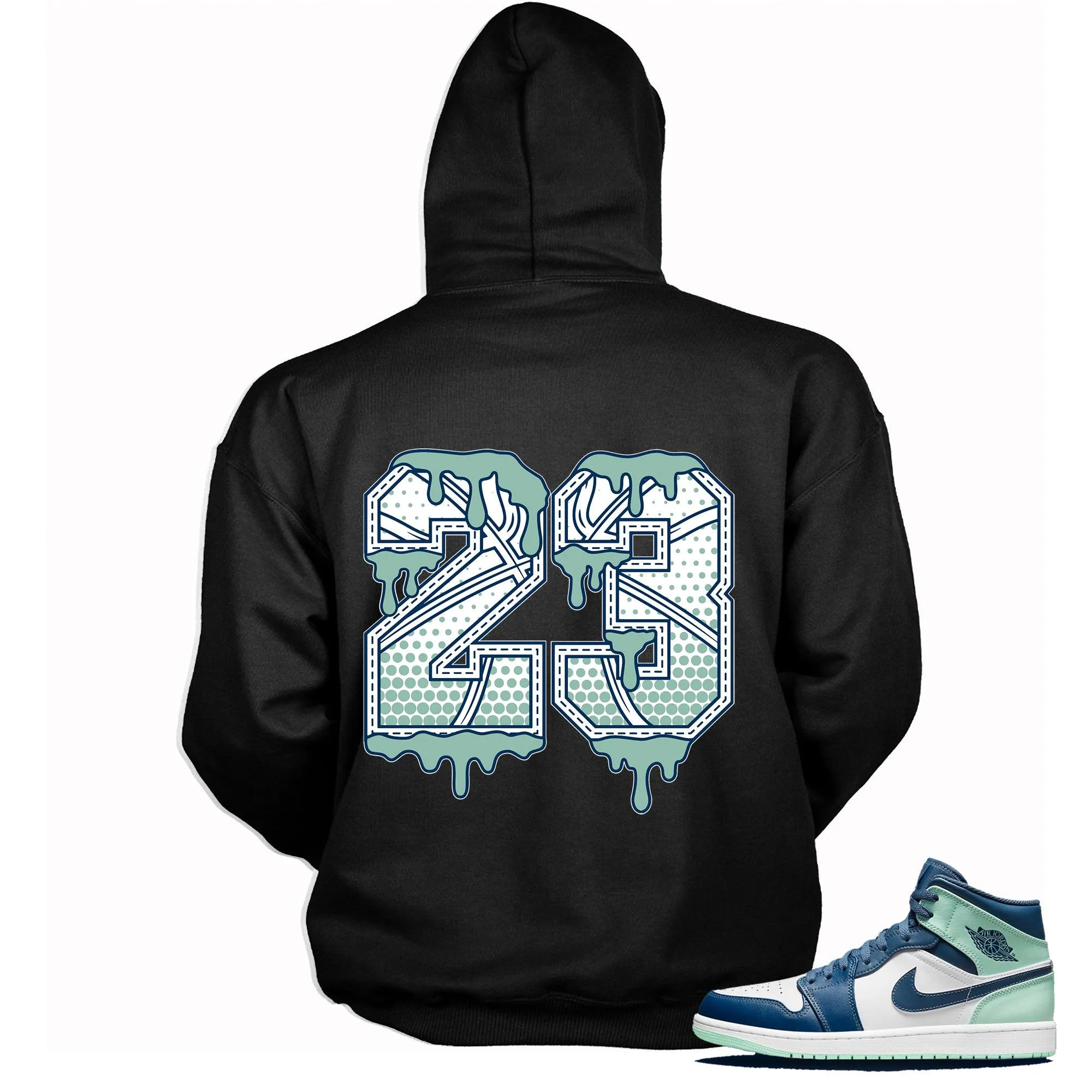 1 Mid Mystic Navy Mint Foam Hoodie 23 Ball