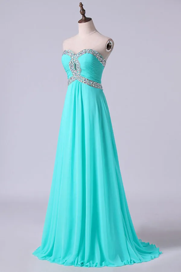 2024 Prom Dresses A Line Floor Length Sweetheart Chiffon PK7RATCD