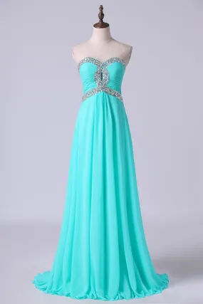 2024 Prom Dresses A Line Floor Length Sweetheart Chiffon PK7RATCD