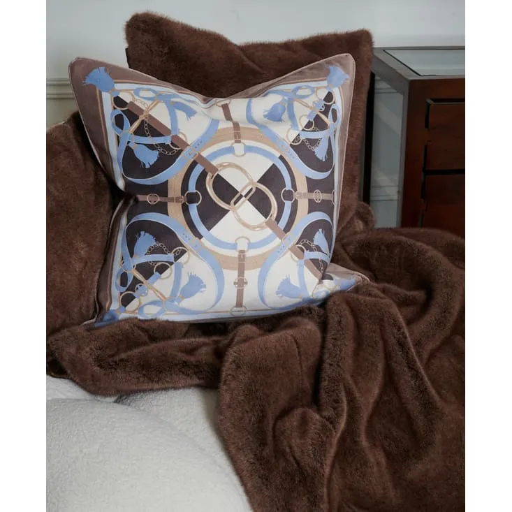 Adamsbro Equi Lusso Velvet Cushion Light Blue 55 cm x 55 cm