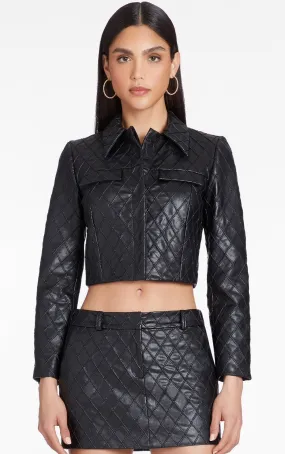 Amanda Uprichard - Robbie Jacket In Faux Leather - Black