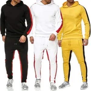 Autumn Winter Jogging Suits for Men Striped Hoodie Pants Casual Tracksuit Male Sportswear Gym Casual Clothing Sweat Suit