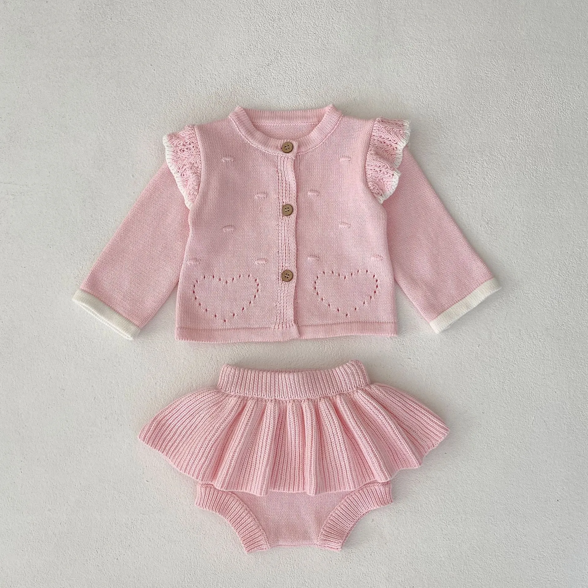 Baby Kid Girls Solid Color Cardigan Shorts Wholesale 230828242