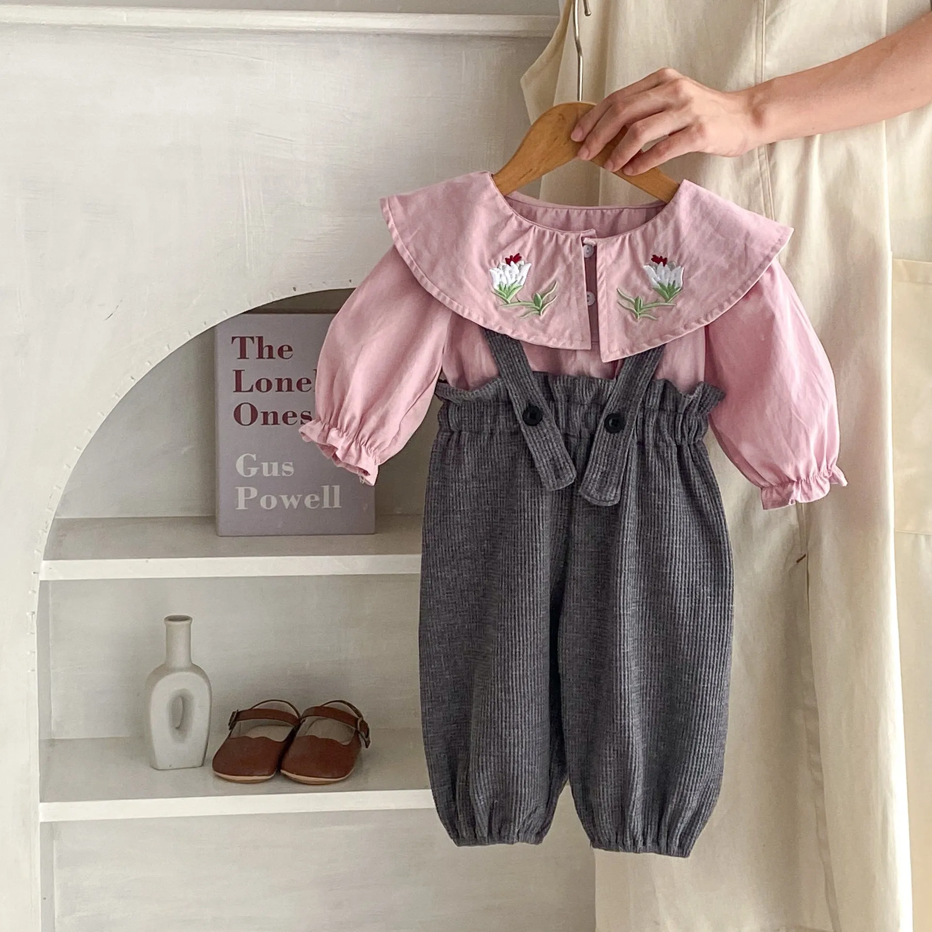 Baby Kid Girls Solid Color Embroidered Tops Jumpsuits Wholesale 230828295