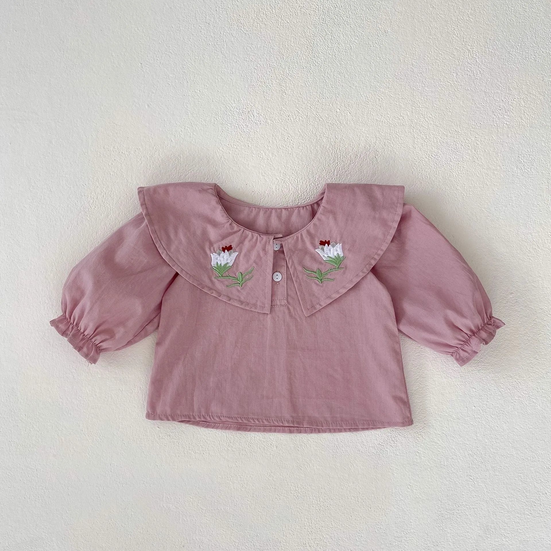 Baby Kid Girls Solid Color Embroidered Tops Jumpsuits Wholesale 230828295