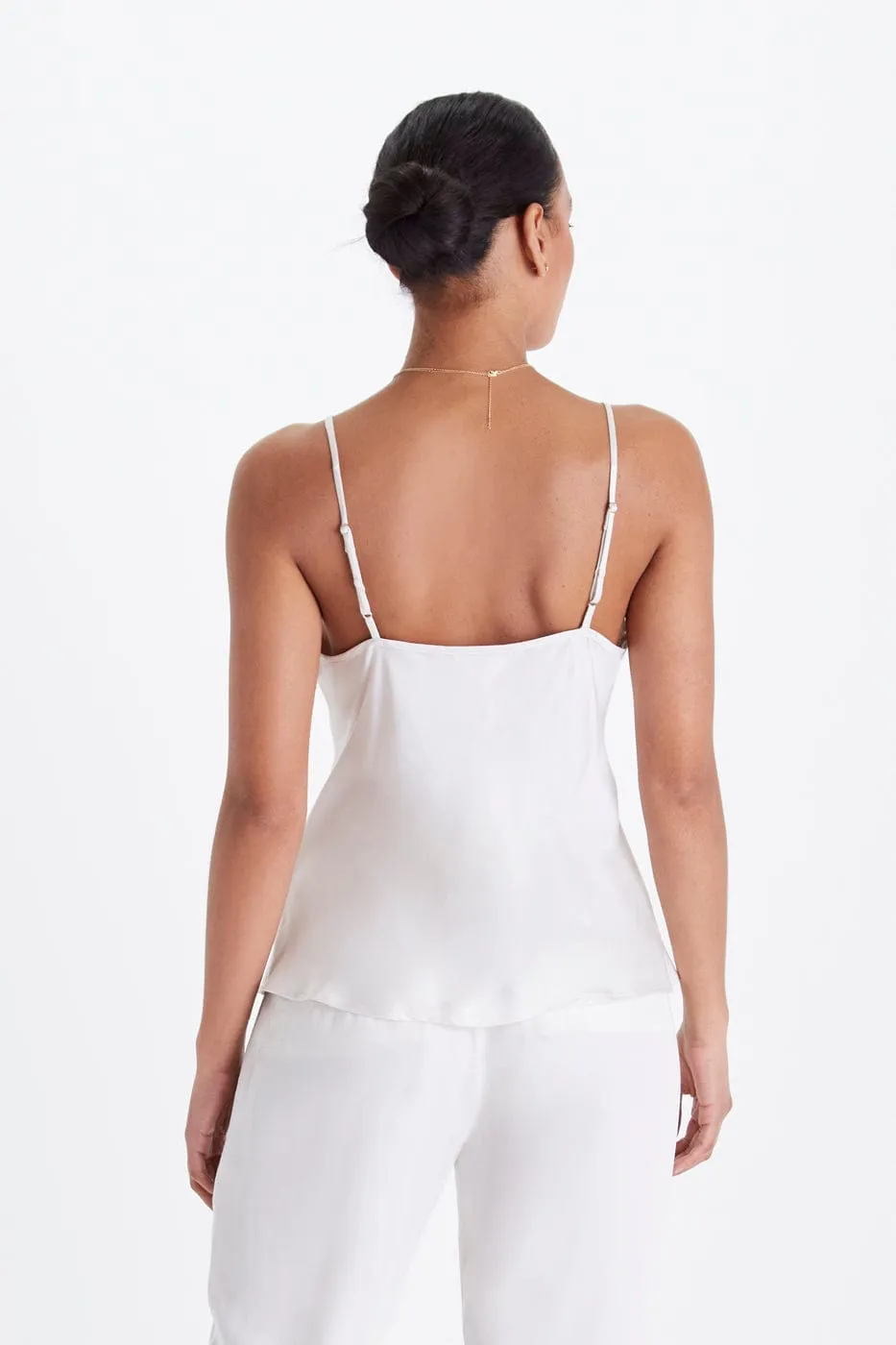 Bias Cut Lightweight TENCEL Modal Vegan Silk Camisole | Snow White