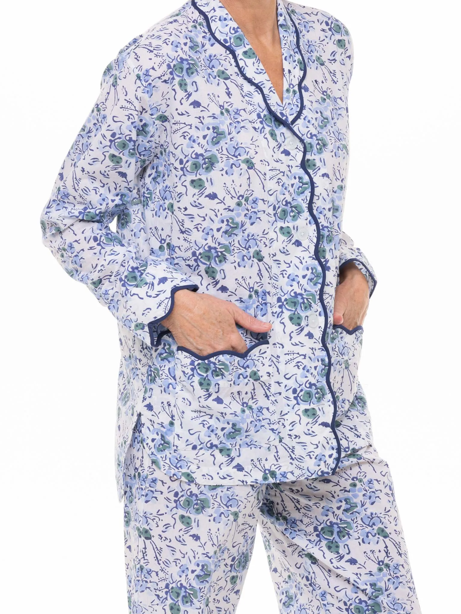 Blue Floral Pajamas