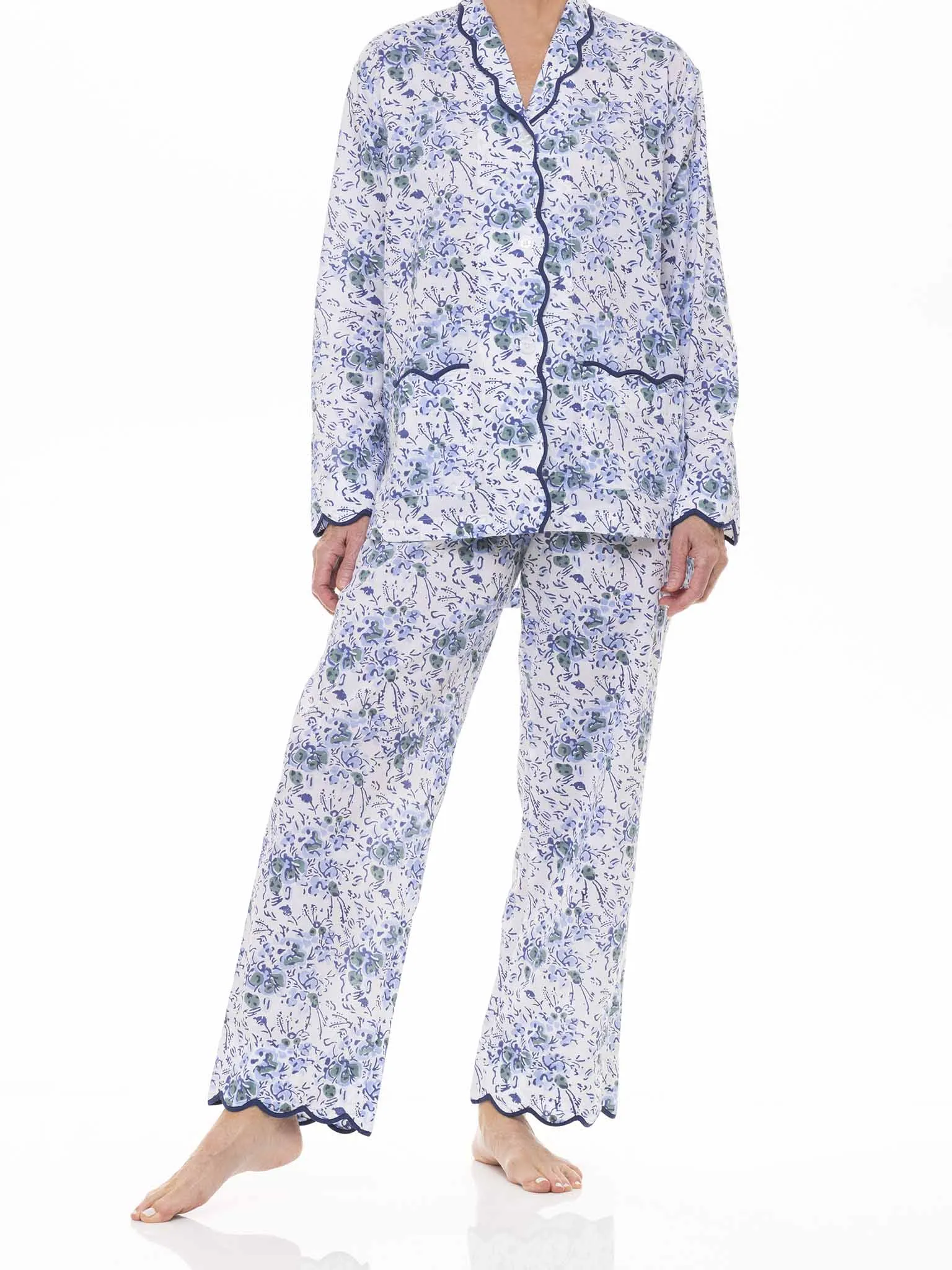 Blue Floral Pajamas