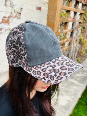 Blush Leopard Mesh Side Panel Hat