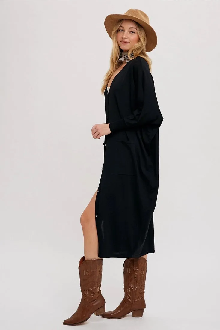 Button Down Midi Cardigan Dress