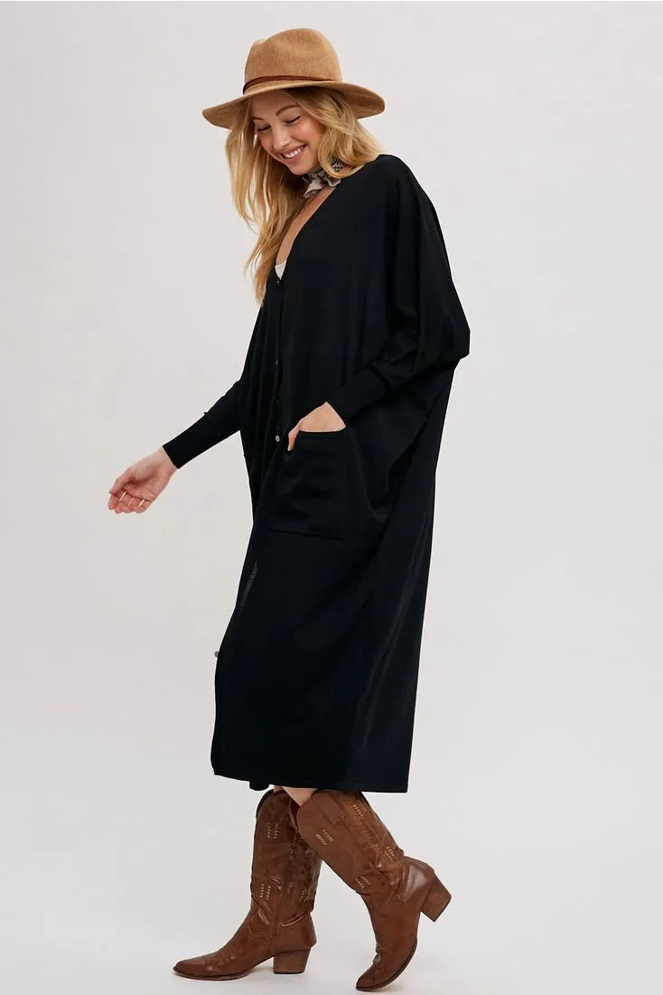 Button Down Midi Cardigan Dress