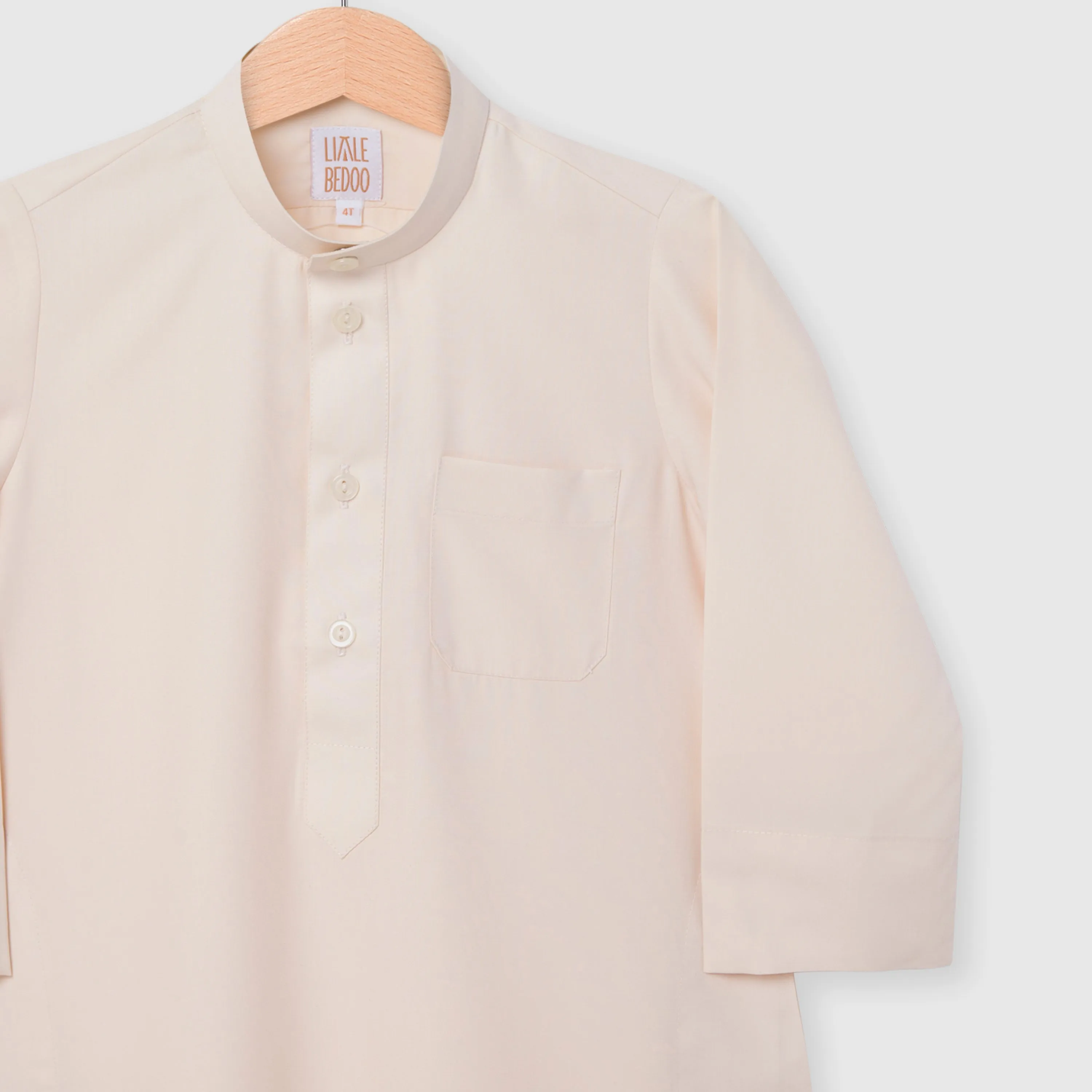 Button Down Thobe - Beige