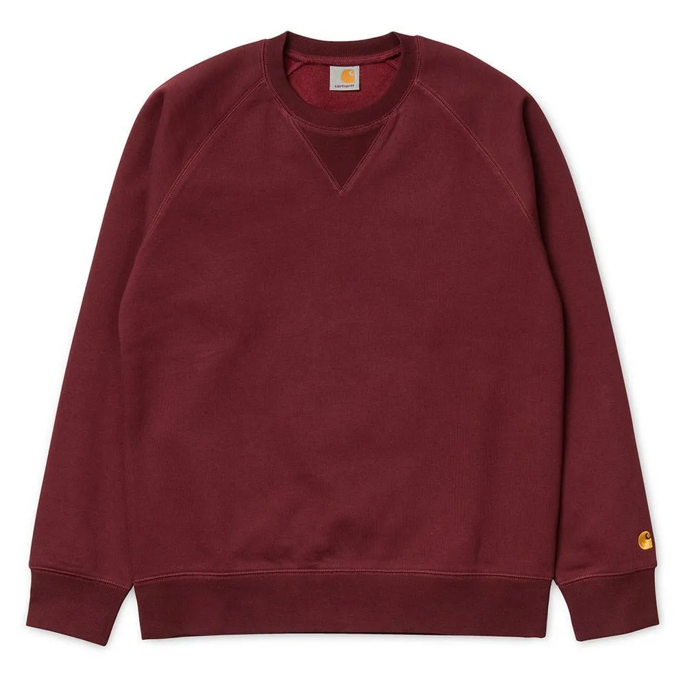 Carhartt WIP Chase Sweatshirt Jumper - Burgundy Cranberry / Gold