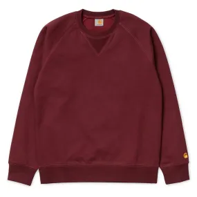 Carhartt WIP Chase Sweatshirt Jumper - Burgundy Cranberry / Gold