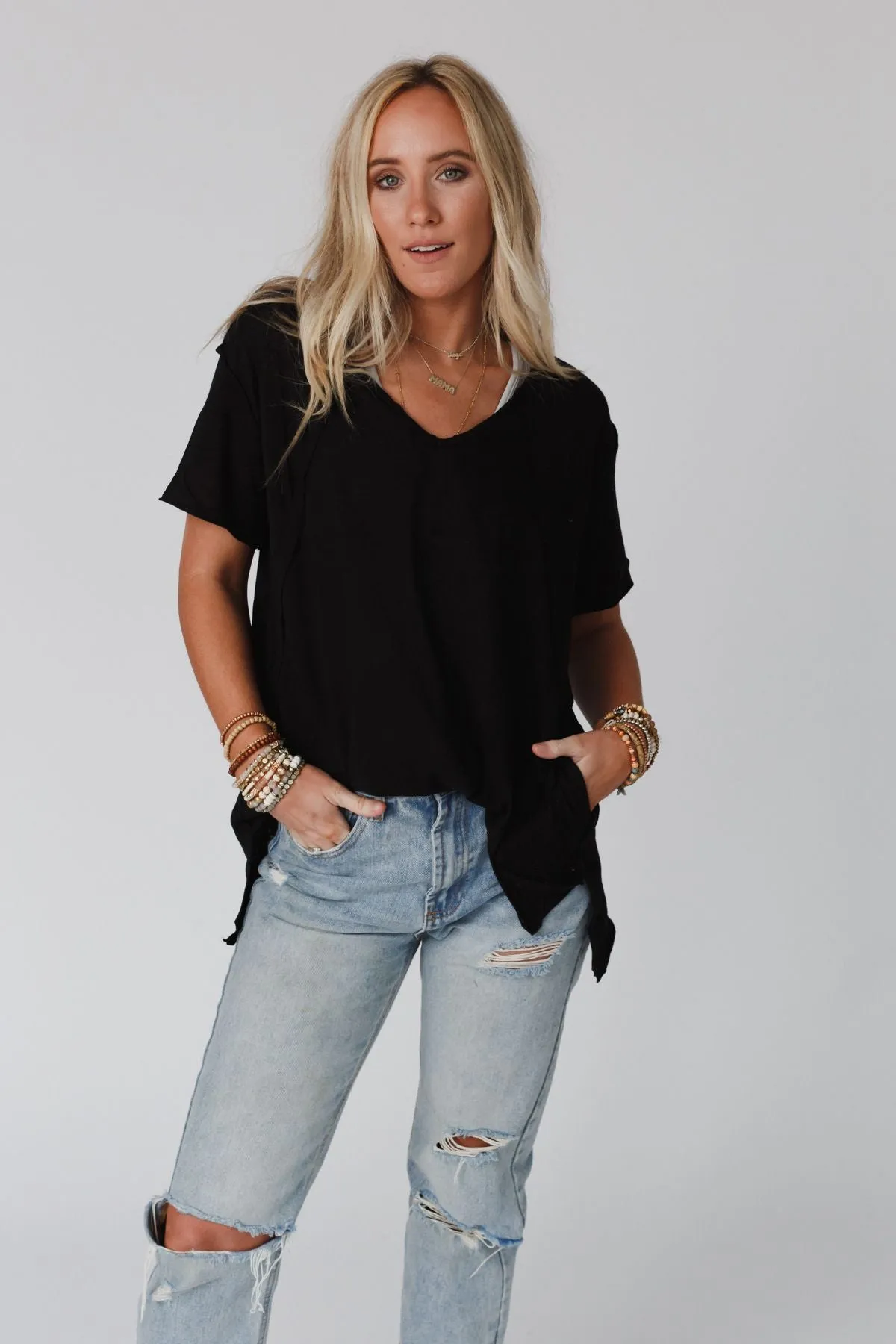 Castaway Oversized Top - Black