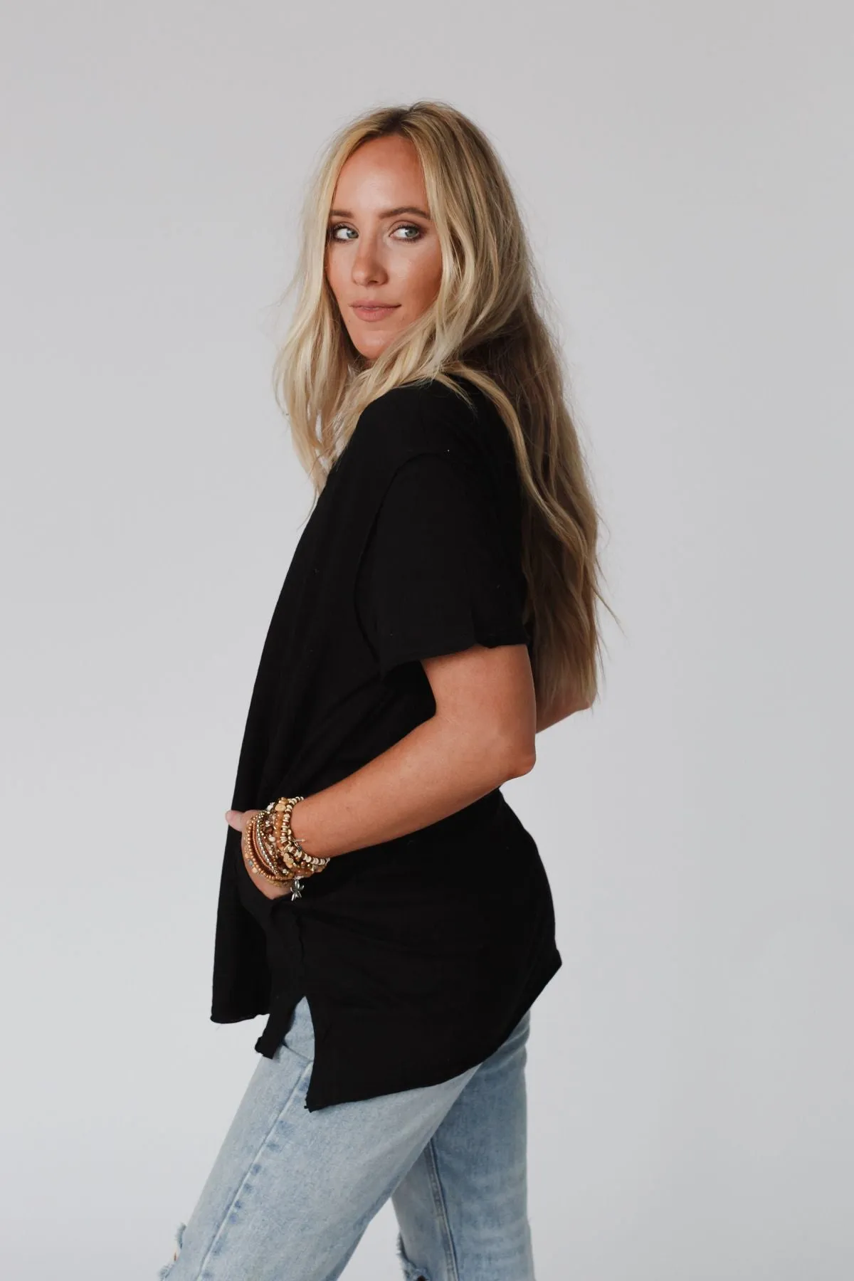 Castaway Oversized Top - Black