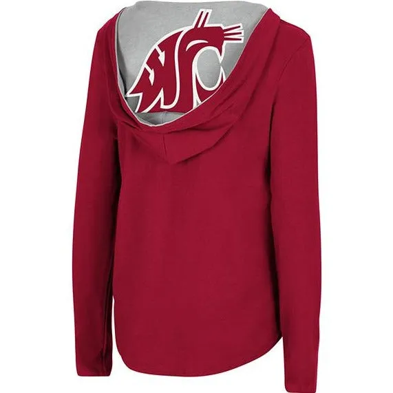 Colosseum Womens Crimson WSU Cougars Logo Hoodie