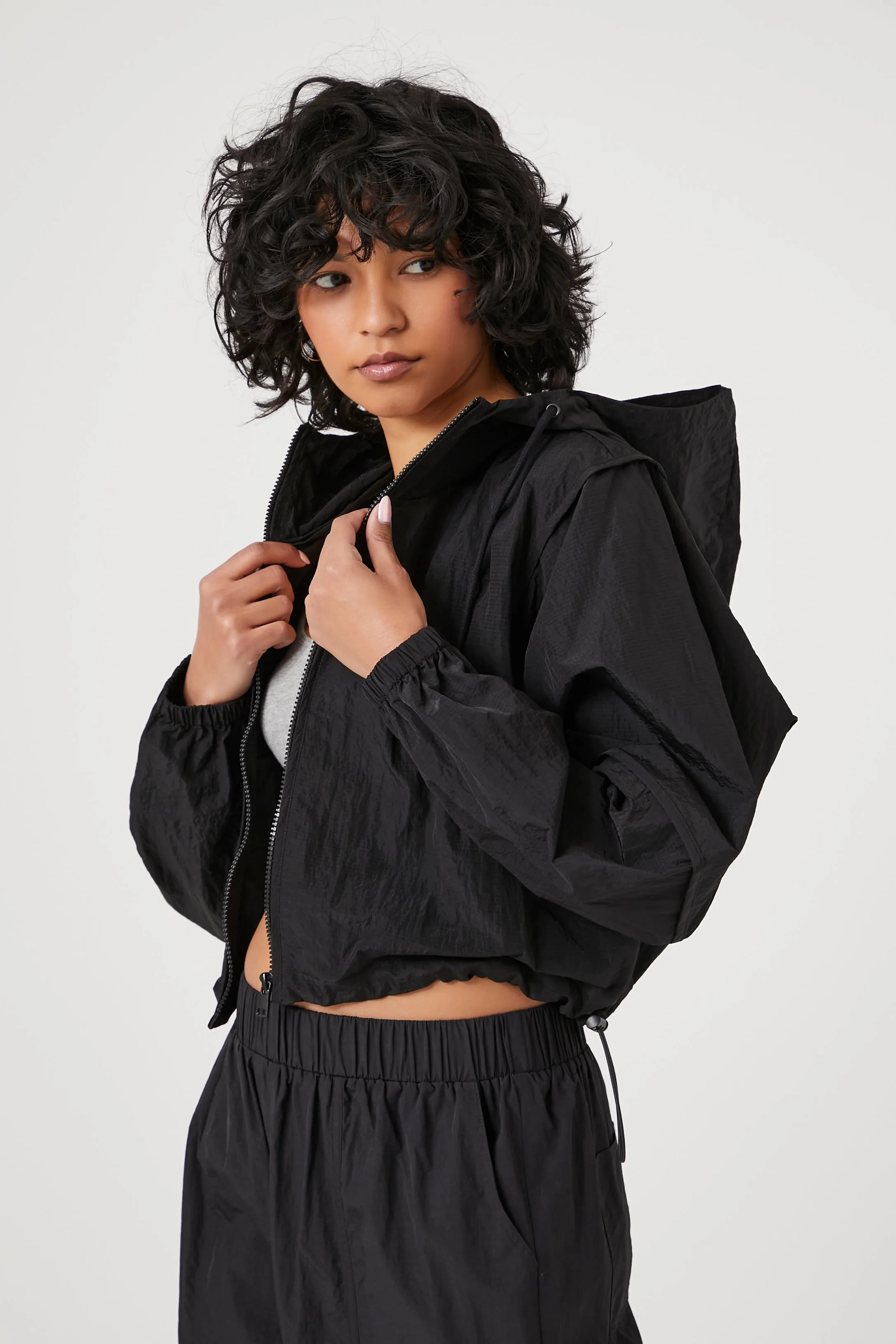 Cropped Windbreaker Jacket