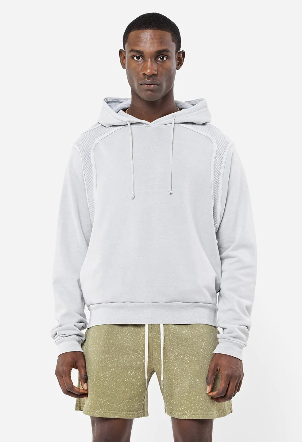 Cross Thermal Hoodie / Washed Plaster