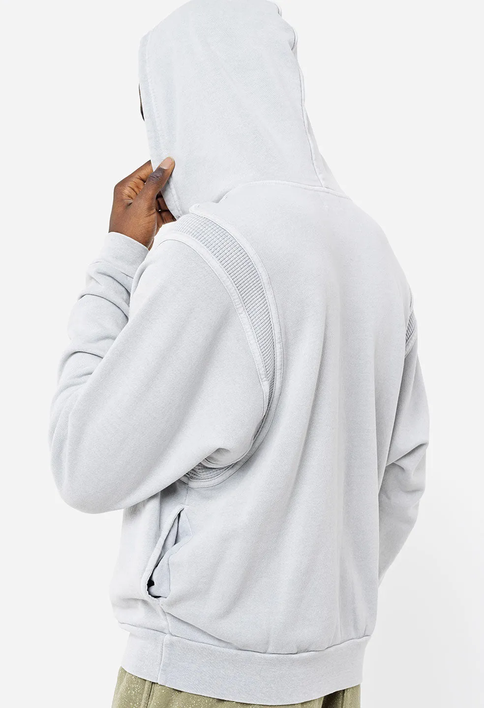 Cross Thermal Hoodie / Washed Plaster