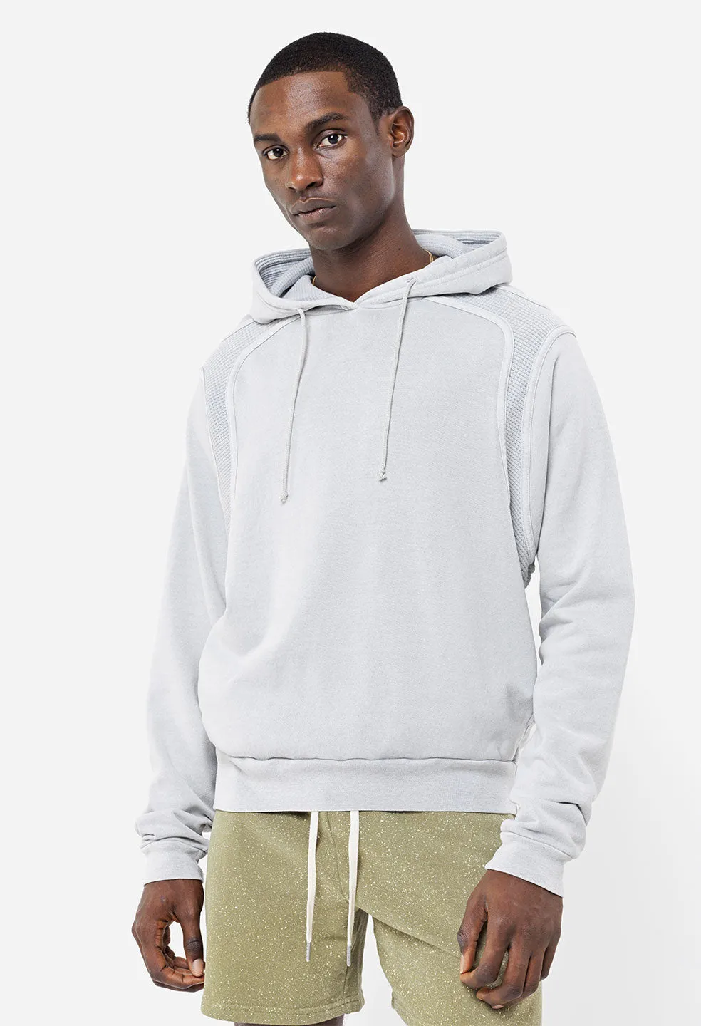 Cross Thermal Hoodie / Washed Plaster