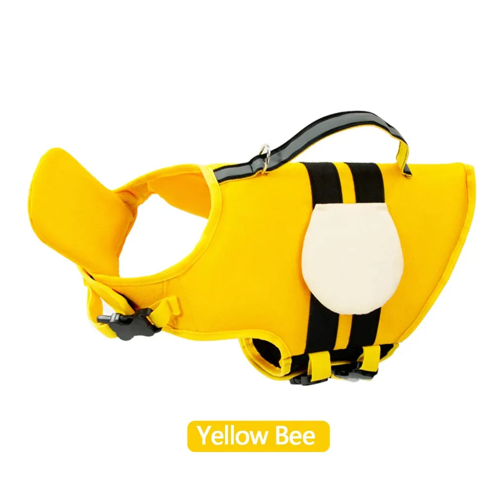 Cute Dog Life Jacket Vest for Flotation in Pool Beach Lake Buoyancy Ripstop Dog Safety Vest for Swimming Reflective Dog Swimsuit