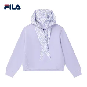 FILA CORE Women's WHITE LINE EMERALD Hooded Sweater in Purple