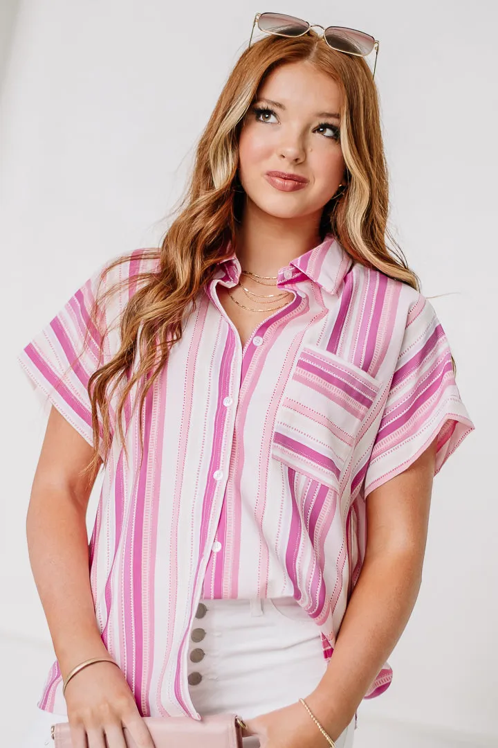 Finding Myself Striped Button Down Top