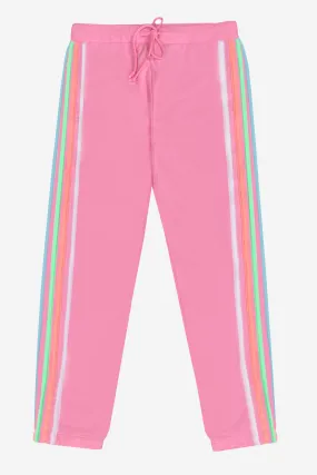 French Terry Cozy Sweatpant - Neon Pink Strapping