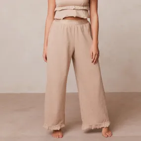 Frill Pyjama Trousers - Mink