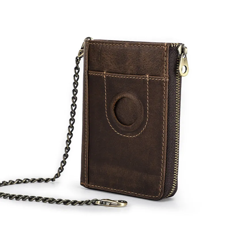 Genuine Leather Zipper Wallet & Key Holder