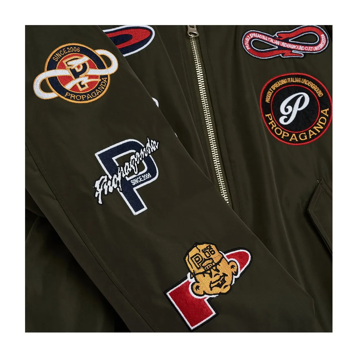 Giubbino Propaganda Baseball Bomber Verde Militare