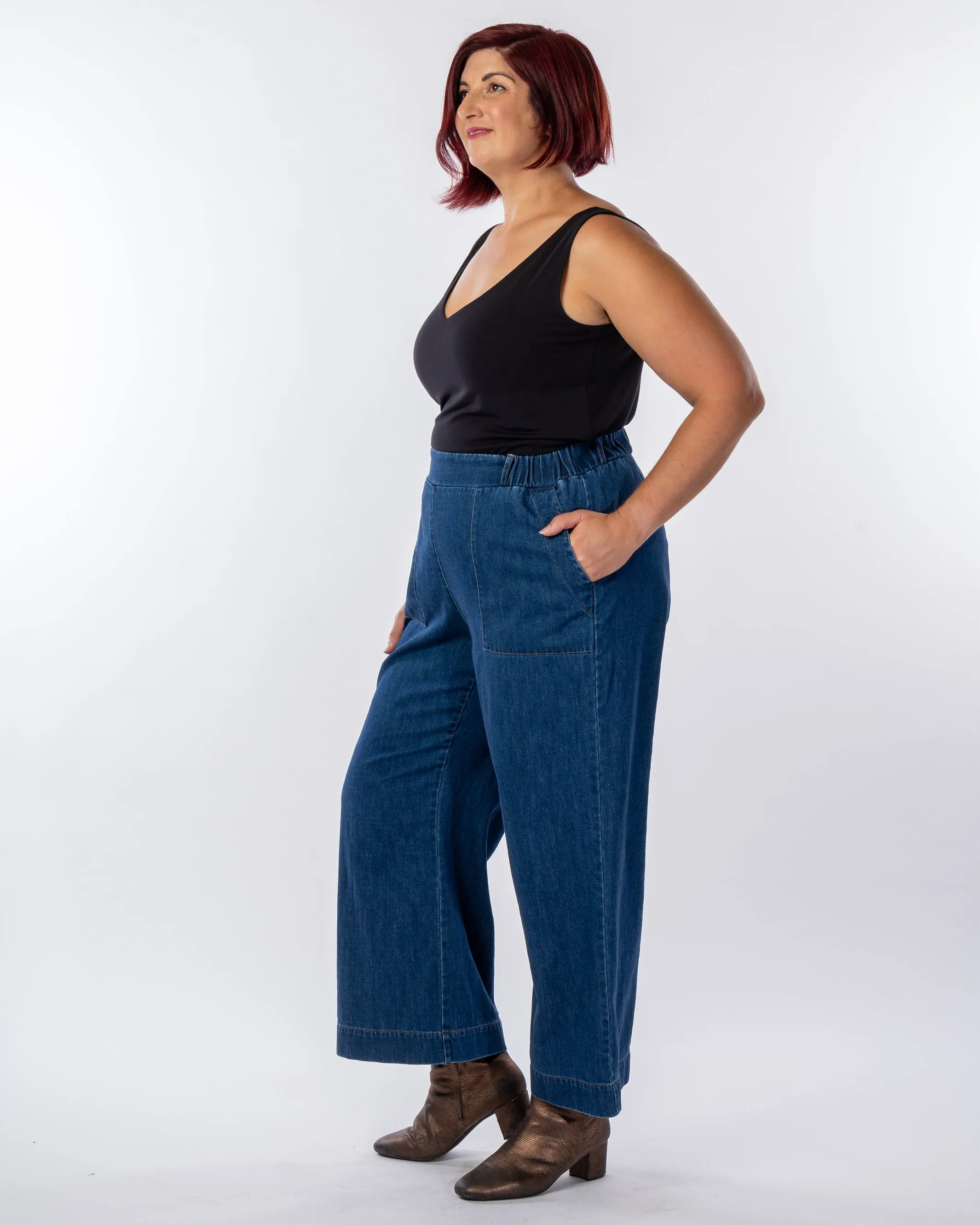 Hotel California Denim Wide Leg Pant - Antique Wash - LAST ONE S(14/16)