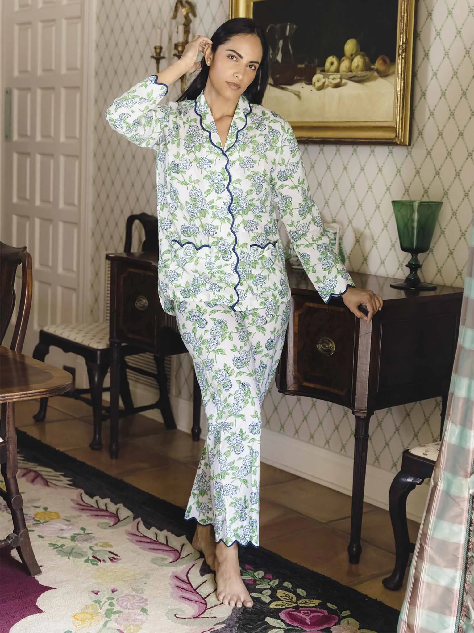 Hydrangea Pajamas with Scalloping