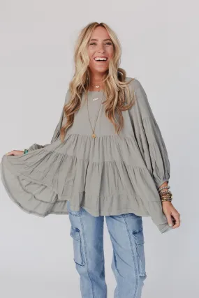 In The Clouds Tunic Top - Olive