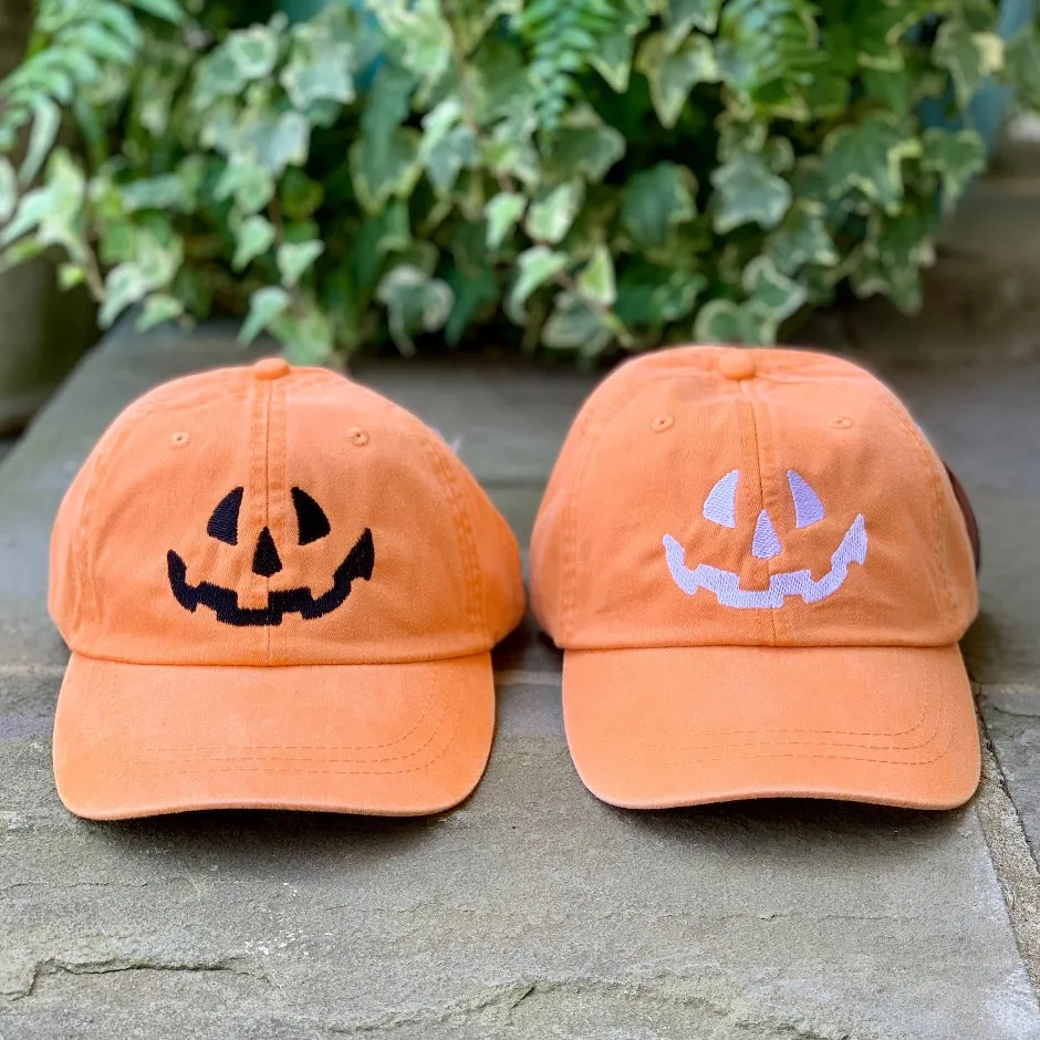 Jack-o-lantern Baseball Caps in Orange or Black - SALE PAGE