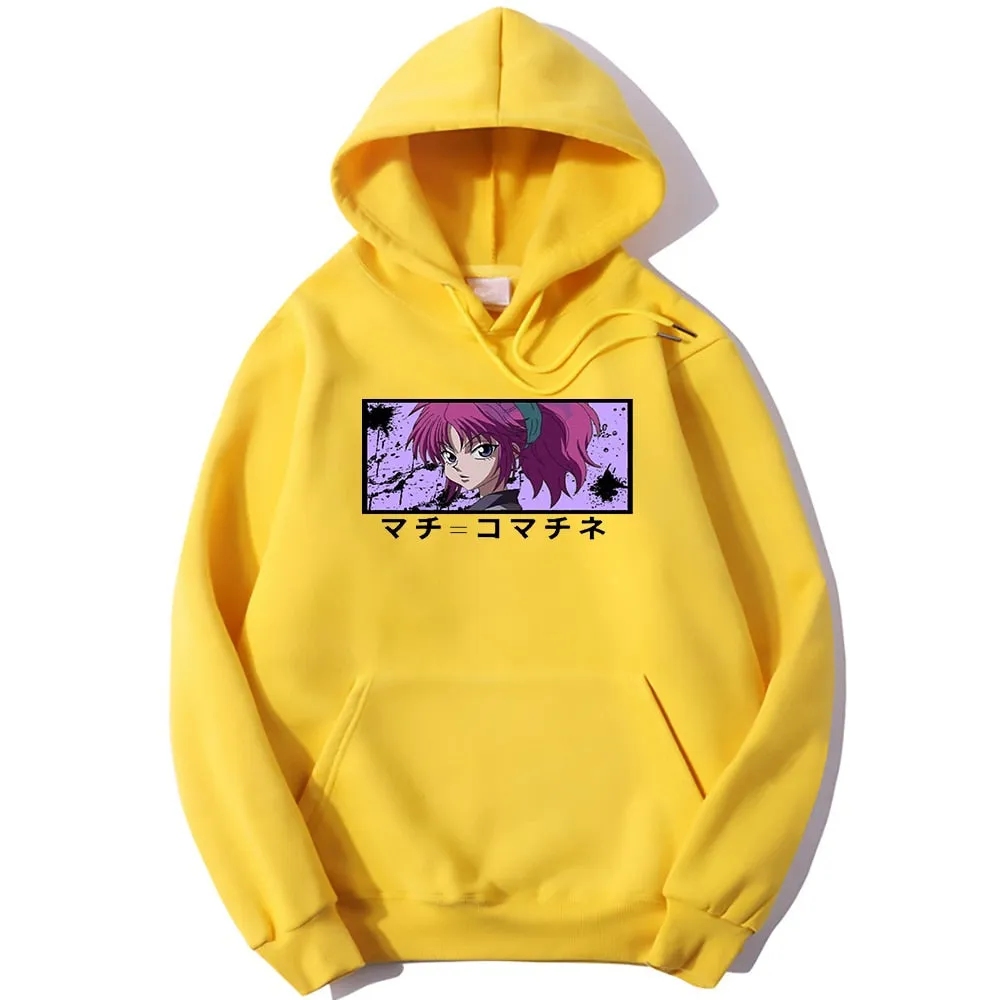 Kawaii Machi Komacine Anime Hunter X Hunter Print Hoodie Streetwear Pullovers Harajuku Oversize Hoodie