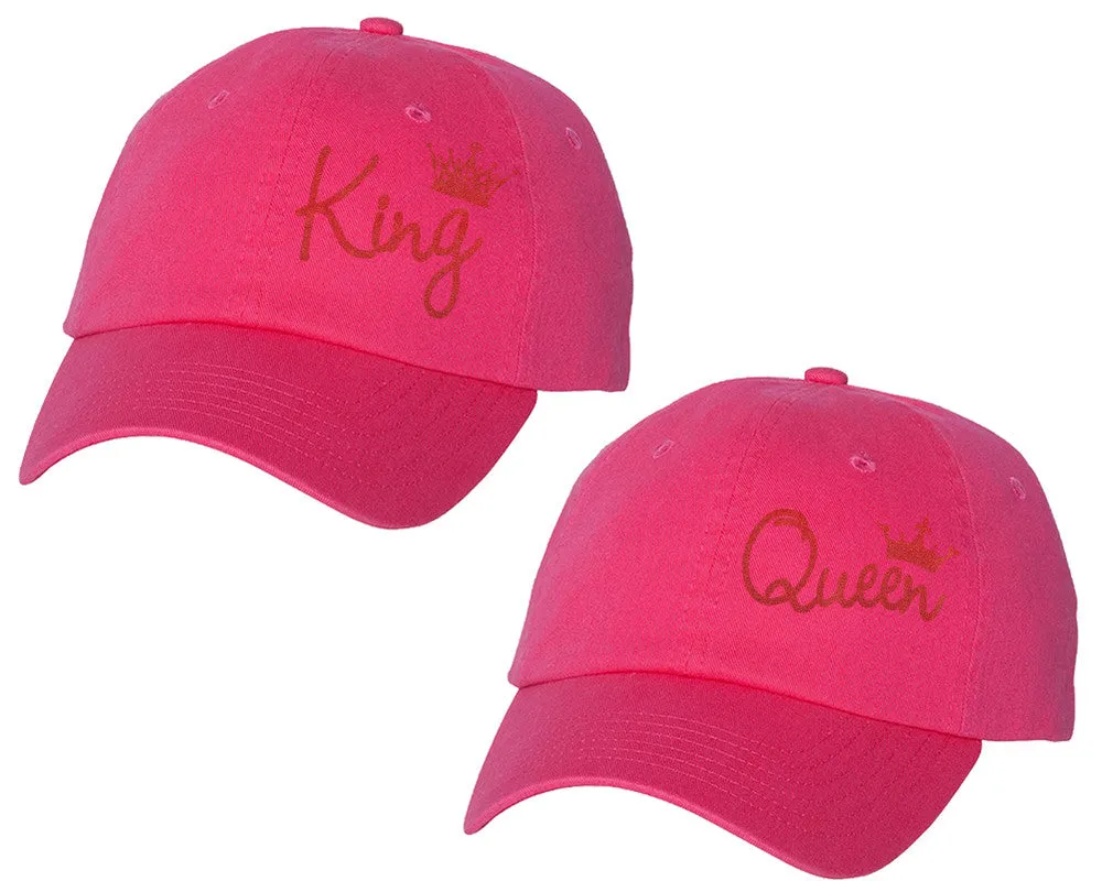 King Queen Couple Matching Baseball Caps, Couple Baseball Hats