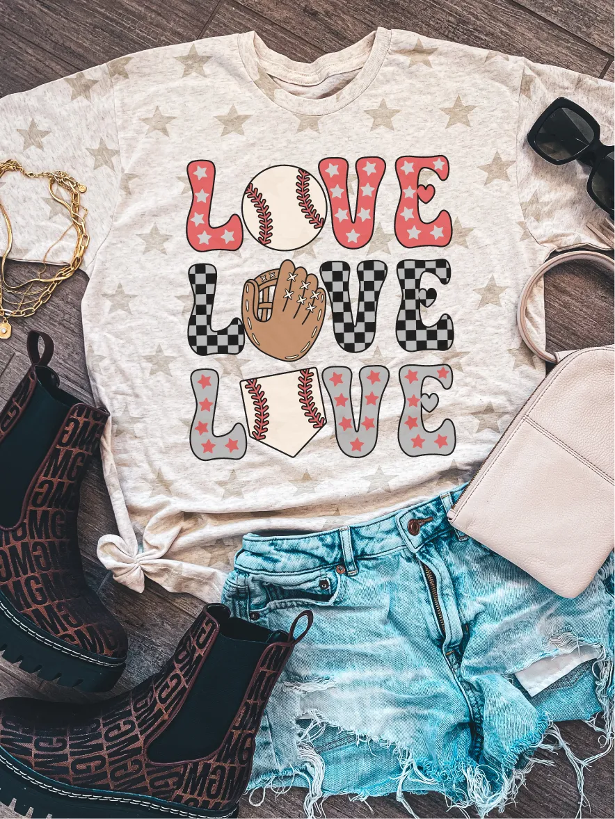 Love Baseball ~ Unisex T-shirts, Sweatshirts, Raglans and Tank Tops Relaxed Fit Printed In The USA