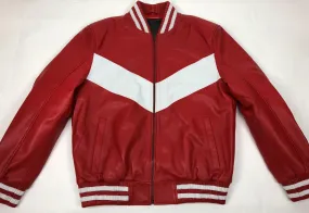 Men's V-Bomber Baseball Jacket [Red/White]