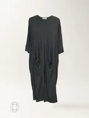 Milla Duster - Dark Charcoal Rayon Jersey