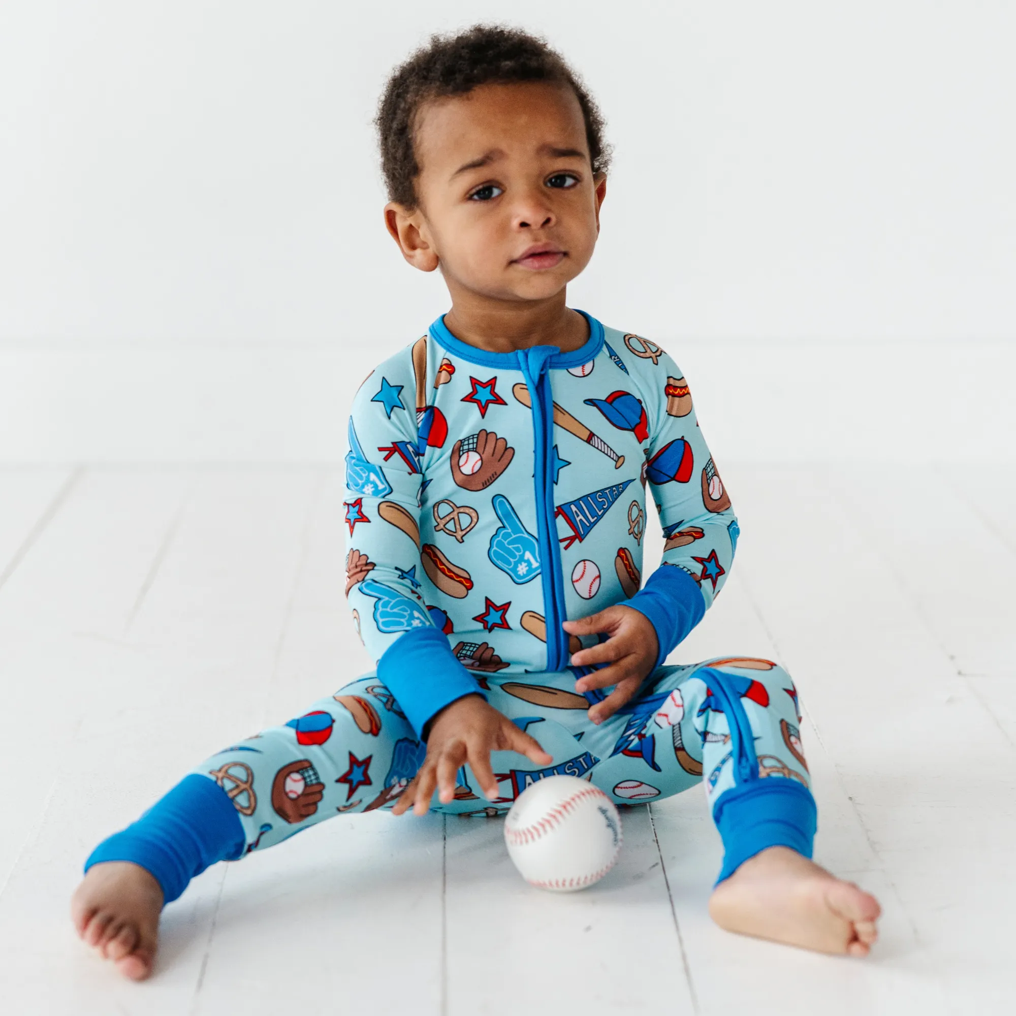 No Place Like Home Blue Baseball Convertible Footies