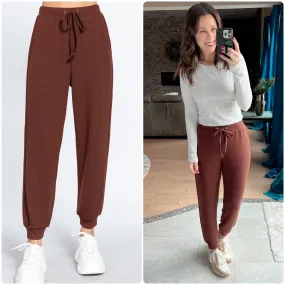 OAK BROWN WAIST STRING DETAIL HACCI JOGGERS