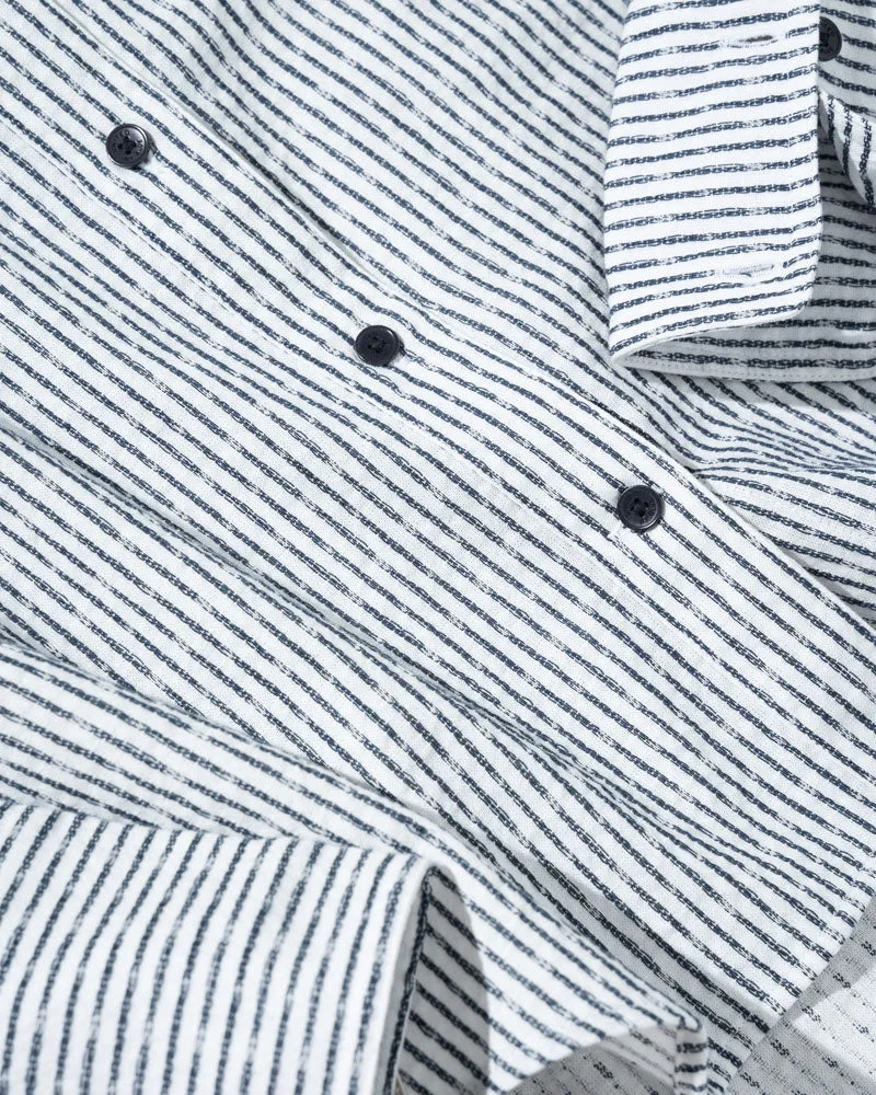 Organic Dobby Stripe Button Down