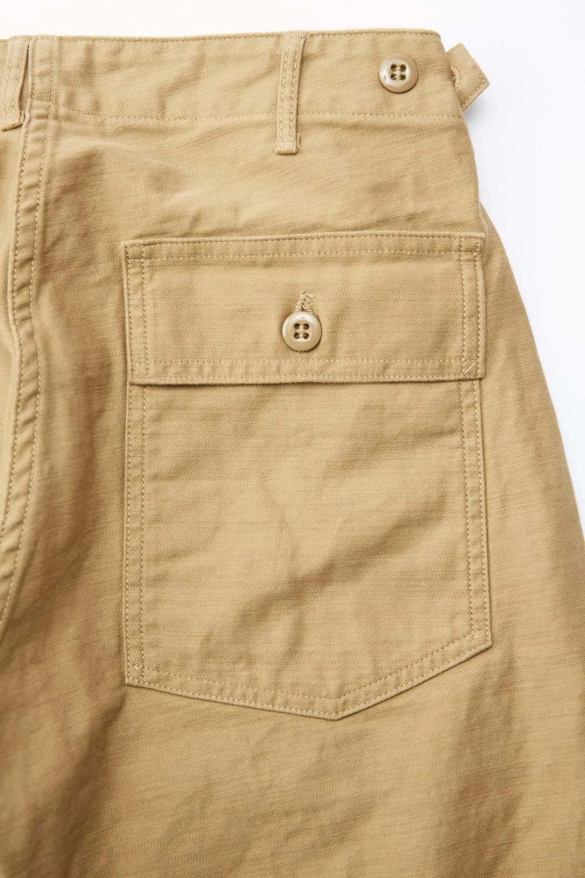 orSlow - 5032 Slim Fit Reverse Sateen Army Fatigue Pant in Khaki