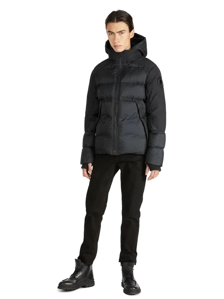 Pajar Mens Griffen Mixed-Media Puffer Jacket with Det Dinner - BLACK