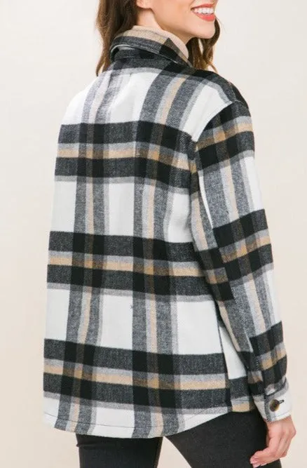 Plaid Wool Blend Shacket