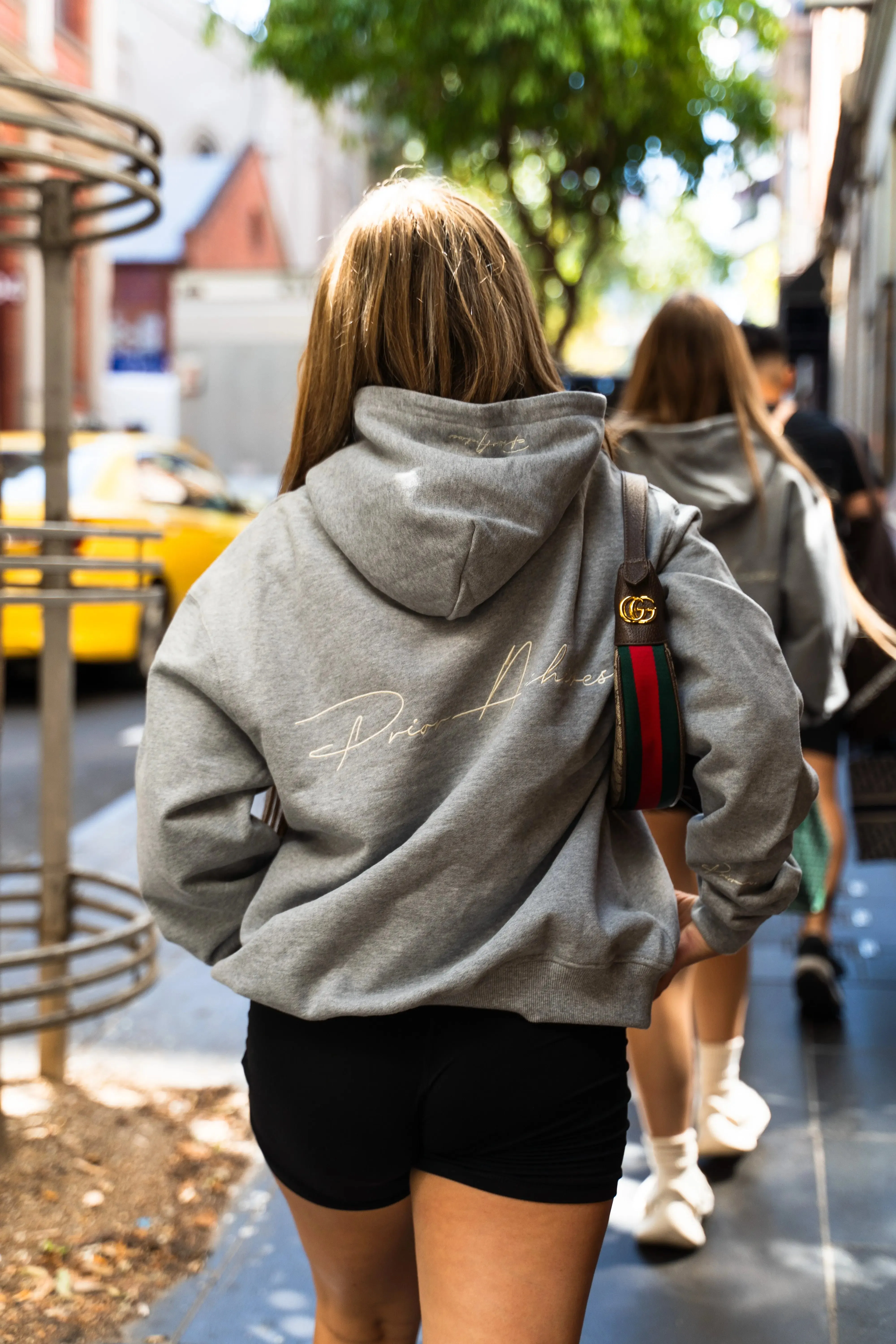 Prior Embroidery Logo Oversized Hoodie Heather Grey