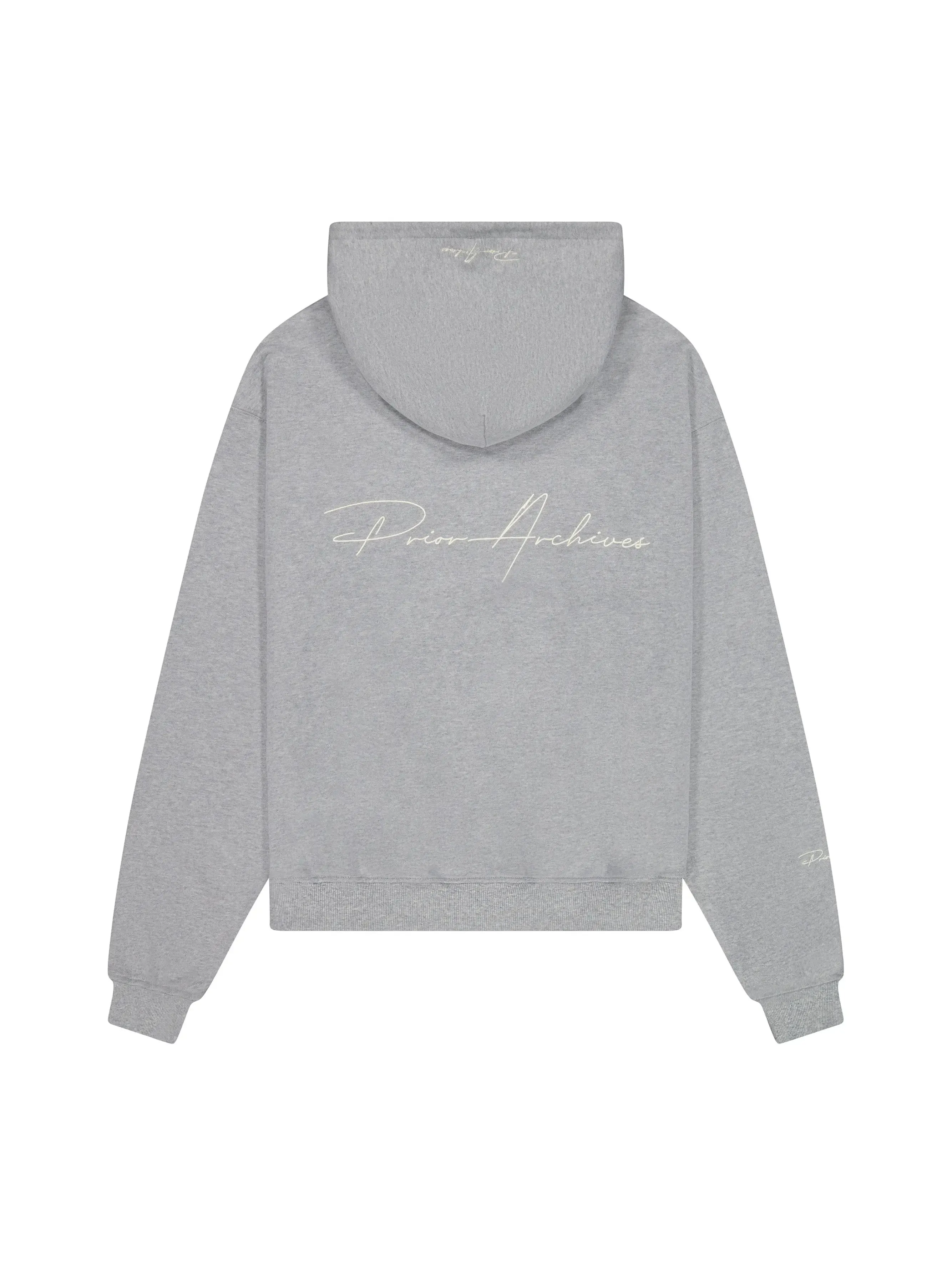 Prior Embroidery Logo Oversized Hoodie Heather Grey