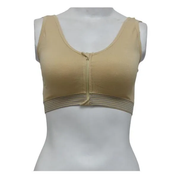 Retro Front Zipper Sports Bra